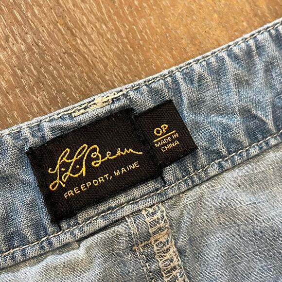 L.L. Bean Light Wash Denim Skirt 0P - Picture 3 of 7